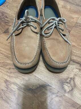 Sperry Men's Leeward 2-Eye Sahara Leather Boat Shoes Size 11.5W